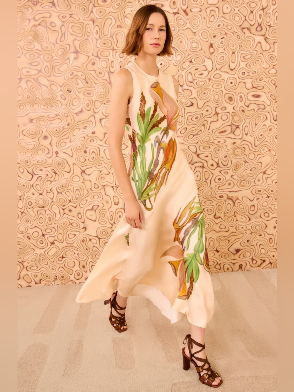 NEW Ulla Johnson Limited Edition Inner Nature Gaea Sleeveless Midi Dress Size 6